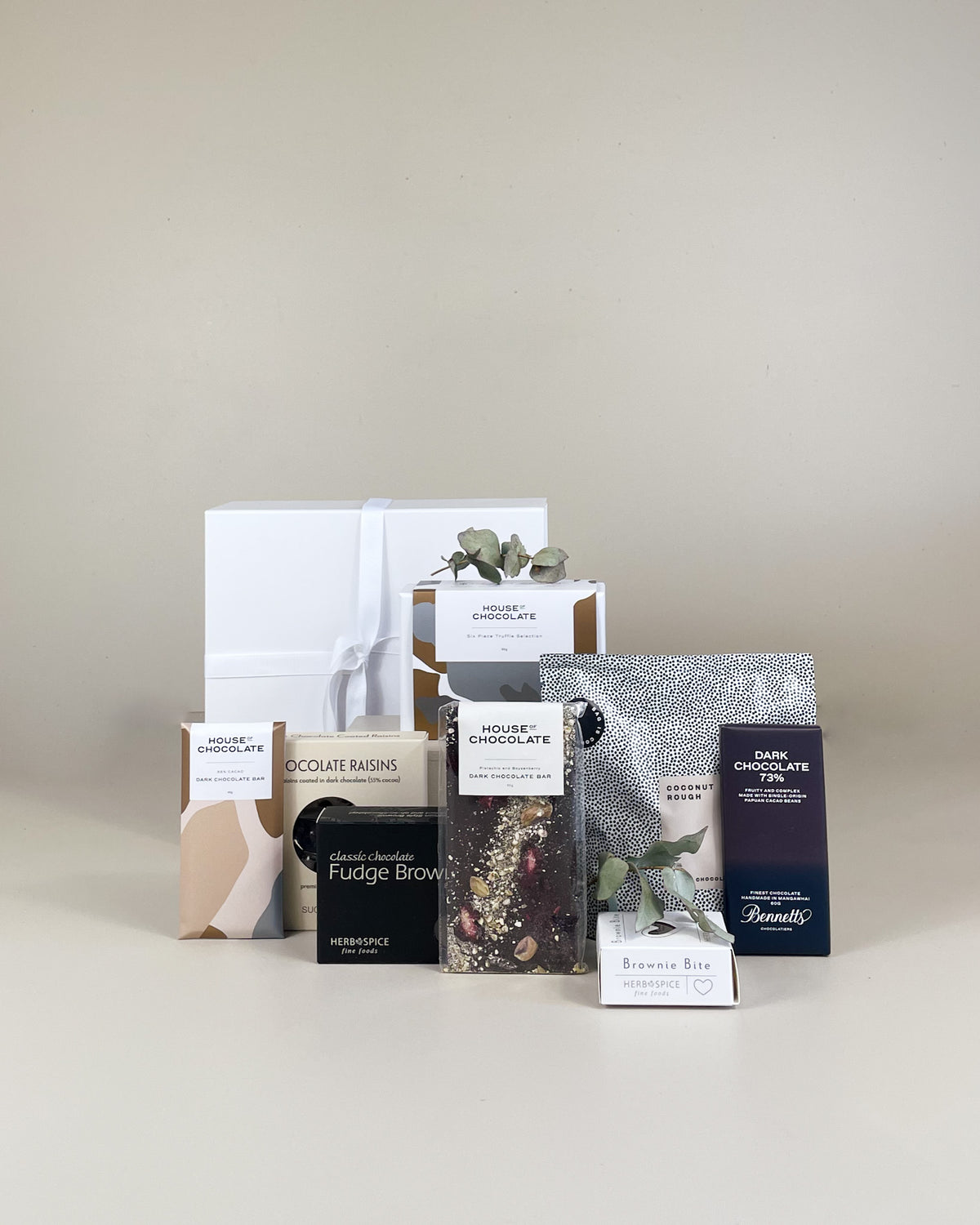Decadent Chocolate Gift Box with artisan New Zealand chocolate beautifully presented gift basket NZ
