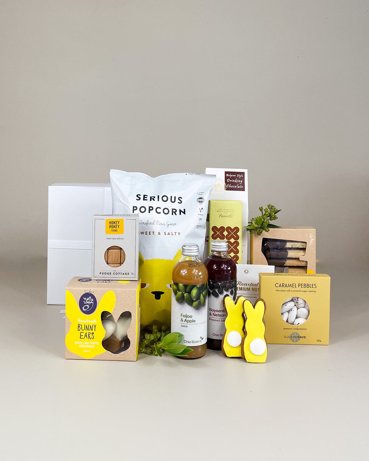 Easter gift box for families with chocolate treats and candy