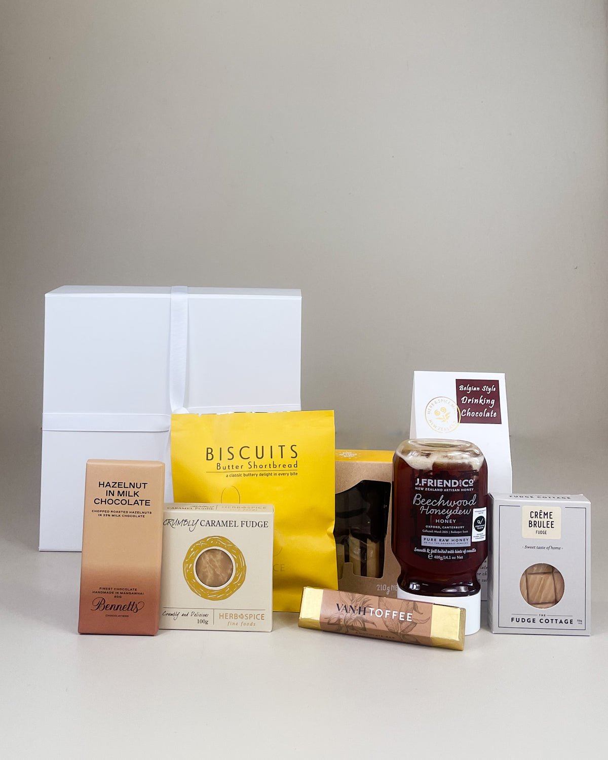 Honey and shortbread  with artisan fudge beautifully presented