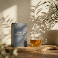 Better Tea Co Good Night Herbal Sleep Tea NZ wellbeing and get well herbal tea gift for relaxation, stress relief, bedtime comfort, and restful sleep.