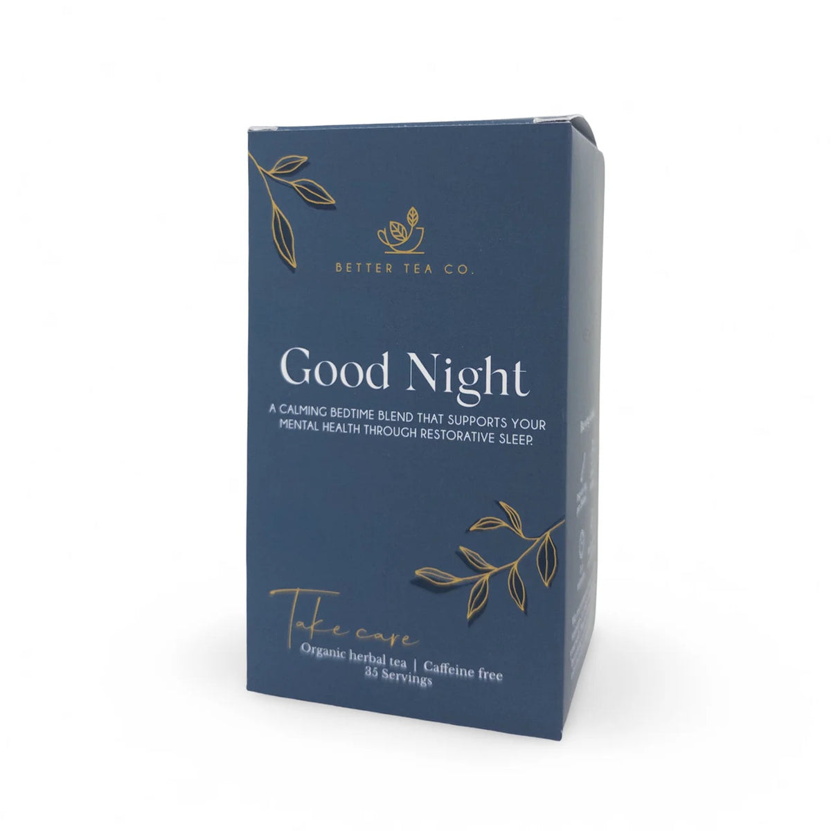 Better Tea Co Good Night Herbal Sleep Tea NZ wellbeing and get well herbal tea gift for relaxation, stress relief, bedtime comfort, and restful sleep.