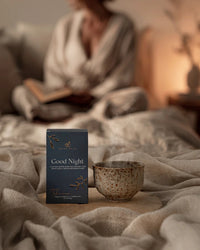 Better Tea Co Good Night Herbal Sleep Tea NZ wellbeing and get well herbal tea gift for relaxation, stress relief, bedtime comfort, and restful sleep.