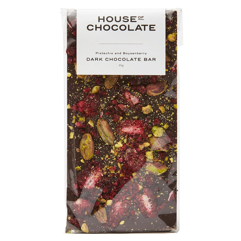 House of Chocolate Pistachio & Boysenberry Chocolate Bar