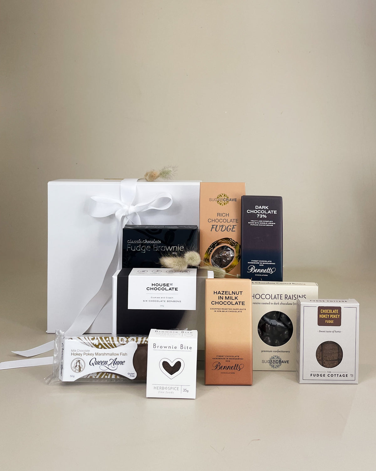 Luxury New Zealand chocolate gift box filled with artisan chocolates and handcrafted sweet treats