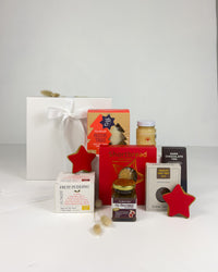 Merry Christmas Gift Box filled with New Zealand Christmas food and festive treats