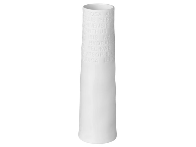 Handcrafted embossed porcelain vase with glazed inside and matte textured exterior, 170mm tall minimalist elegant home décor piece