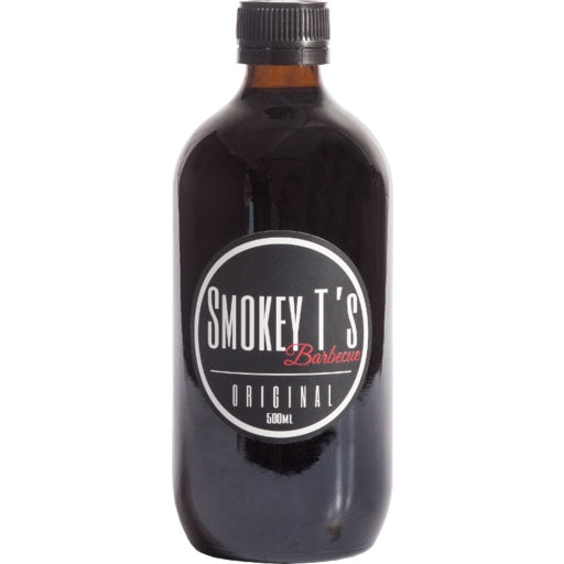 Smokey T’s Original BBQ Sauce 500ml Christchurch NZ men’s gift BBQ sauce, rich smoky flavour ideal for Father’s Day and BBQ lovers.