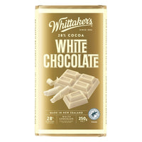 Whittaker's White Chocolate block made with 28% cocoa butter and creamy New Zealand milk.