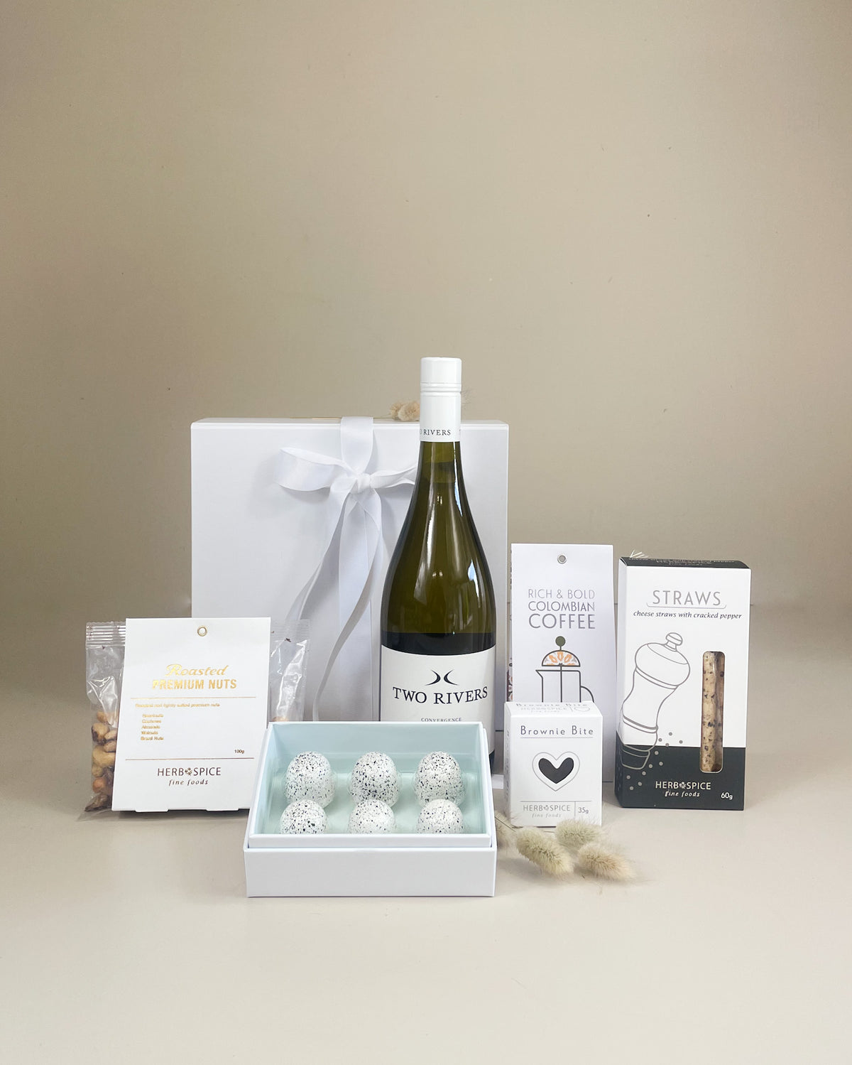 Sympathy Gift Box NZ with artisan treats, chocolate and wine