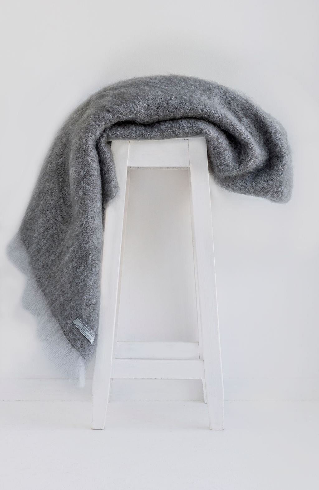 Mohair Blanket Throw - Pewter