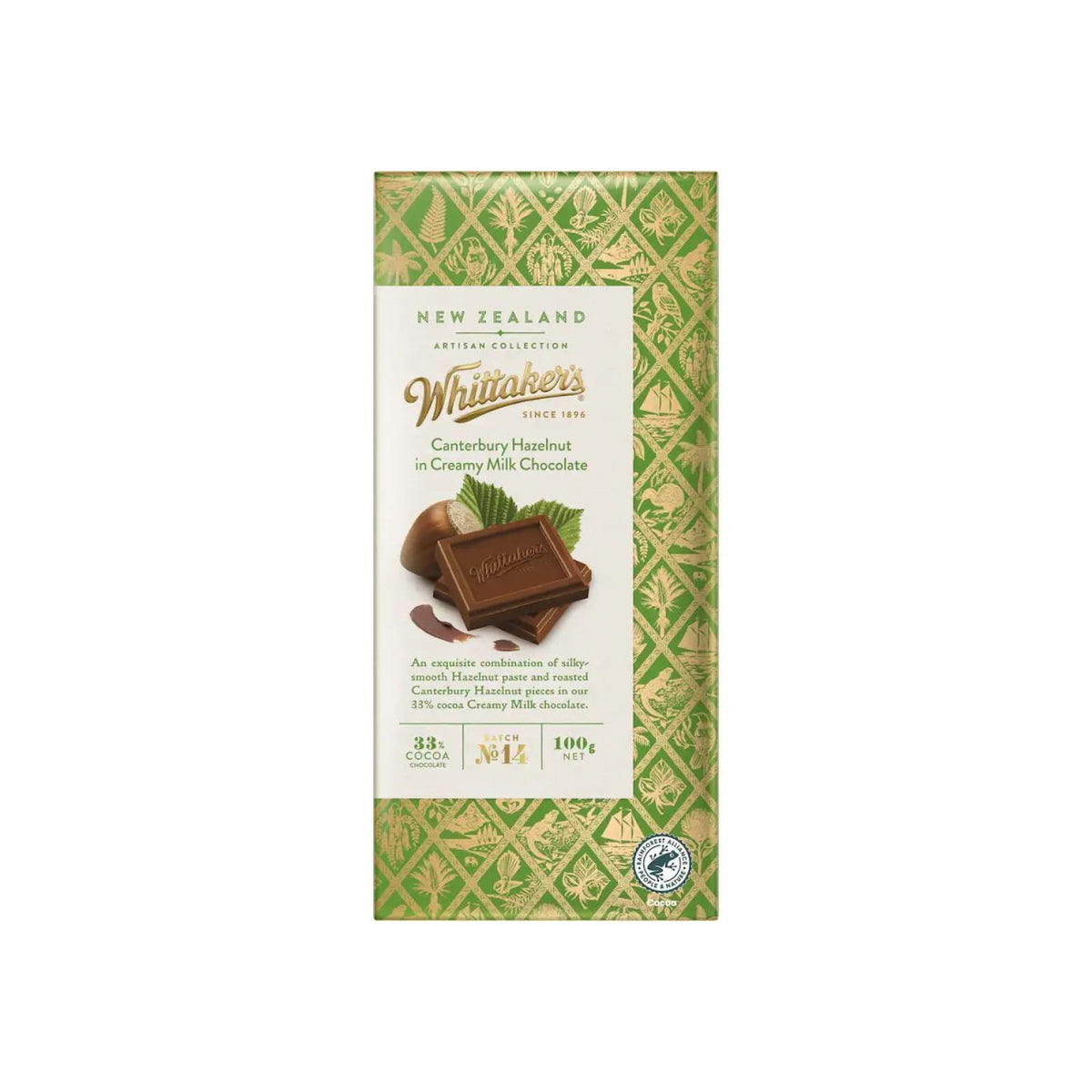 Whittakers Artisan Chocolate Hazelnut